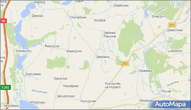 mapa Jabłówko gmina Łabiszyn, Jabłówko gmina Łabiszyn na mapie Targeo