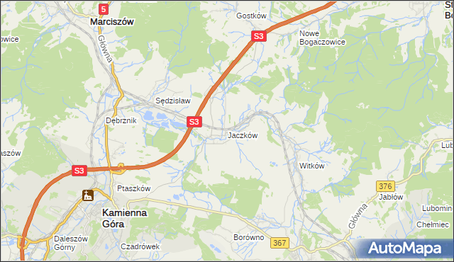 mapa Jaczków, Jaczków na mapie Targeo