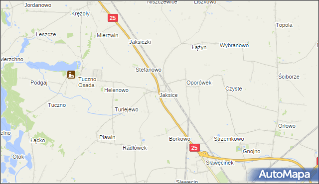 mapa Jaksice gmina Inowrocław, Jaksice gmina Inowrocław na mapie Targeo