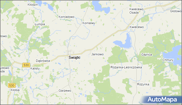 mapa Jankowo gmina Świątki, Jankowo gmina Świątki na mapie Targeo