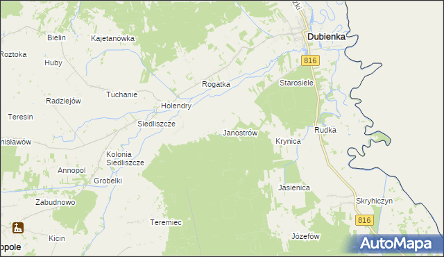 mapa Janostrów, Janostrów na mapie Targeo