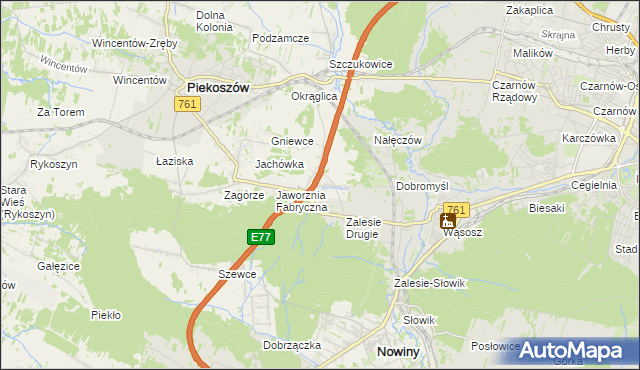 mapa Janów gmina Piekoszów, Janów gmina Piekoszów na mapie Targeo