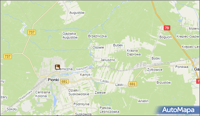 mapa Januszno, Januszno na mapie Targeo