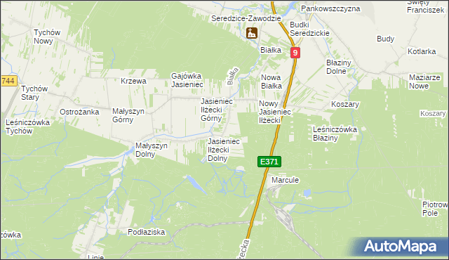 mapa Jasieniec-Maziarze, Jasieniec-Maziarze na mapie Targeo