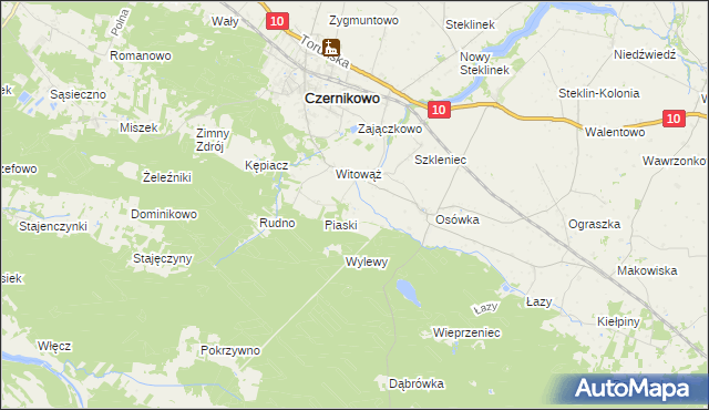 mapa Jaźwiny gmina Czernikowo, Jaźwiny gmina Czernikowo na mapie Targeo