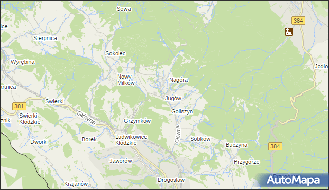mapa Jugów, Jugów na mapie Targeo
