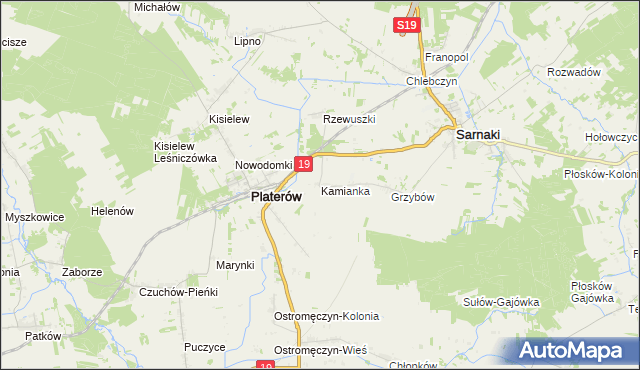 mapa Kamianka gmina Platerów, Kamianka gmina Platerów na mapie Targeo
