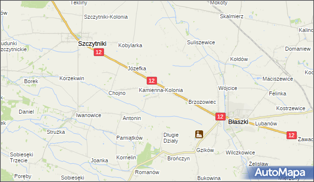 mapa Kamienna-Wieś, Kamienna-Wieś na mapie Targeo