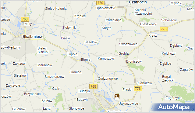 mapa Kamyszów, Kamyszów na mapie Targeo