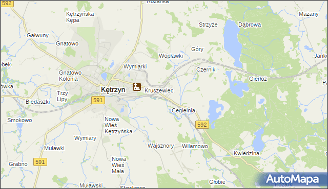 mapa Karolewo gmina Kętrzyn, Karolewo gmina Kętrzyn na mapie Targeo