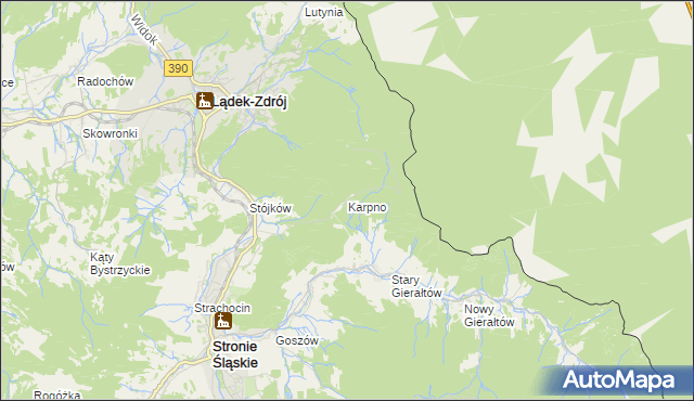 mapa Karpno gmina Lądek-Zdrój, Karpno gmina Lądek-Zdrój na mapie Targeo