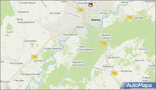 mapa Kępa Niemojewska, Kępa Niemojewska na mapie Targeo