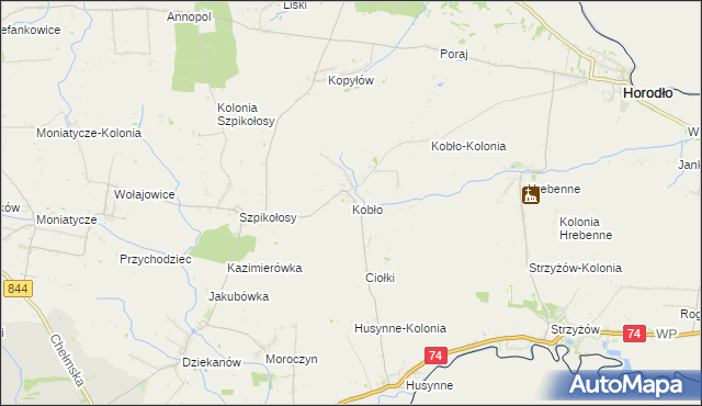 mapa Kobło, Kobło na mapie Targeo