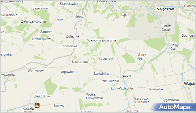 mapa Kocianów, Kocianów na mapie Targeo