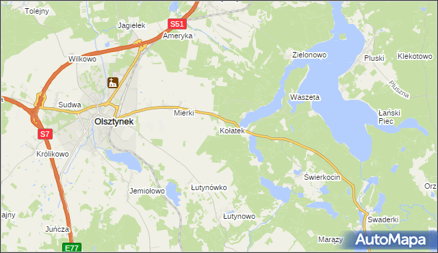 mapa Kołatek, Kołatek na mapie Targeo