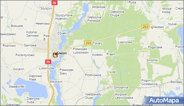 mapa Kolebki, Kolebki na mapie Targeo