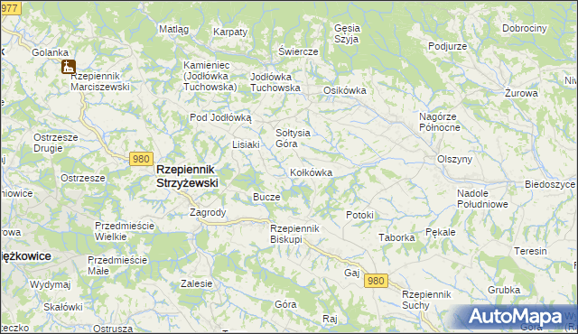 mapa Kołkówka, Kołkówka na mapie Targeo