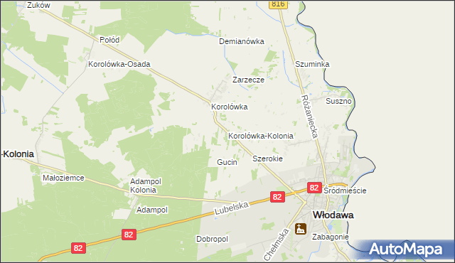 mapa Korolówka-Kolonia, Korolówka-Kolonia na mapie Targeo