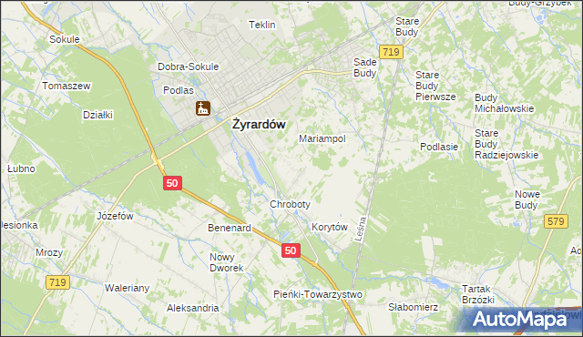 mapa Korytów A, Korytów A na mapie Targeo