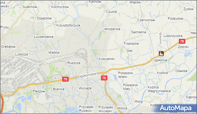 mapa Kościelniki, Kościelniki na mapie Targeo