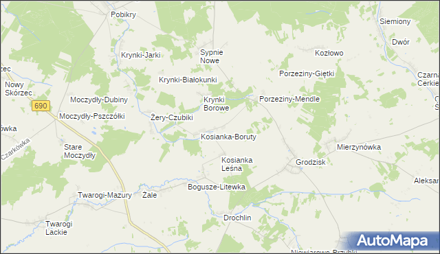 mapa Kosianka-Trojanówka, Kosianka-Trojanówka na mapie Targeo