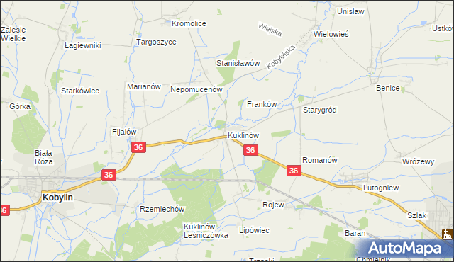 mapa Kuklinów, Kuklinów na mapie Targeo