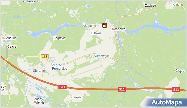 mapa Kurozwęcz, Kurozwęcz na mapie Targeo