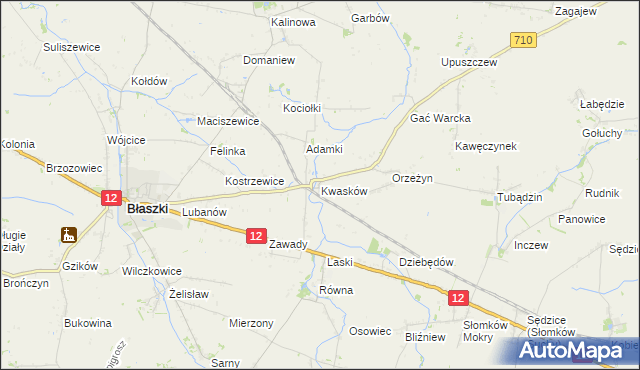 mapa Kwasków, Kwasków na mapie Targeo