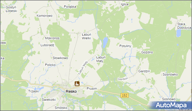 mapa Łabuń Mały, Łabuń Mały na mapie Targeo