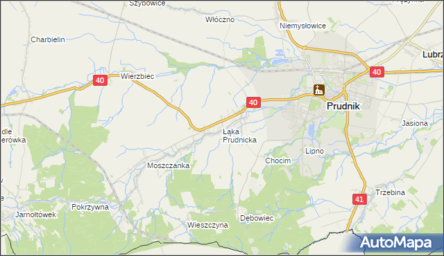 mapa Łąka Prudnicka, Łąka Prudnicka na mapie Targeo