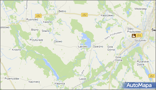 mapa Łąkowo, Łąkowo na mapie Targeo