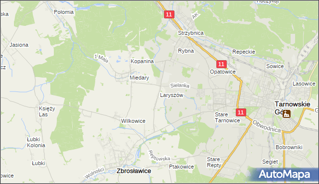 mapa Laryszów, Laryszów na mapie Targeo