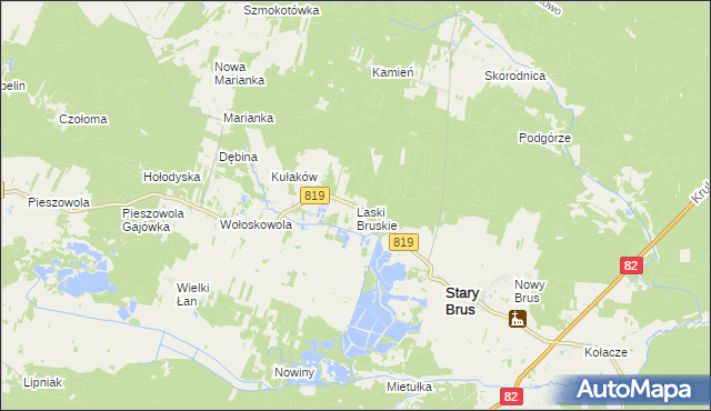 mapa Laski Bruskie, Laski Bruskie na mapie Targeo