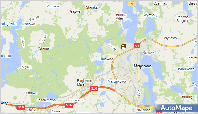 mapa Lasowiec, Lasowiec na mapie Targeo