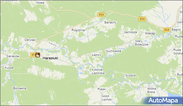 mapa Łazory, Łazory na mapie Targeo