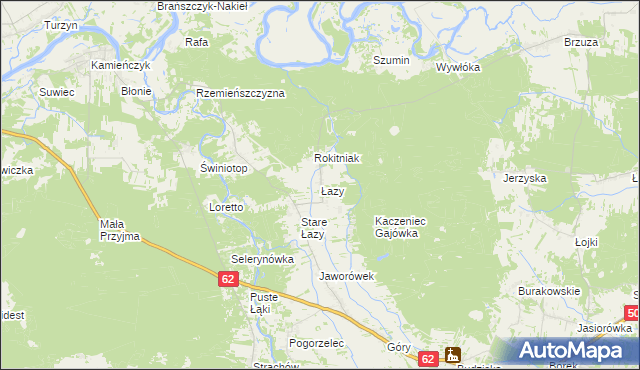 mapa Łazy gmina Łochów, Łazy gmina Łochów na mapie Targeo