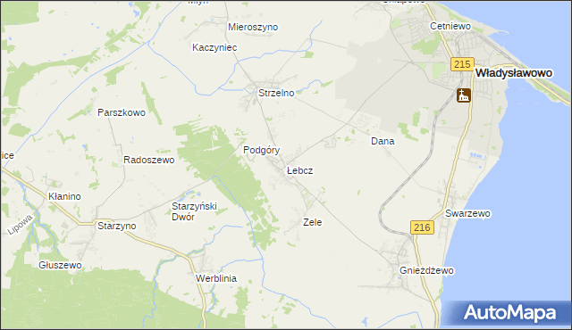 mapa Łebcz, Łebcz na mapie Targeo