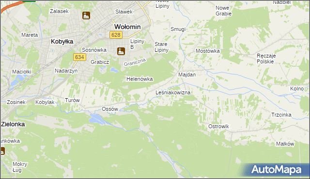 mapa Leśniakowizna, Leśniakowizna na mapie Targeo