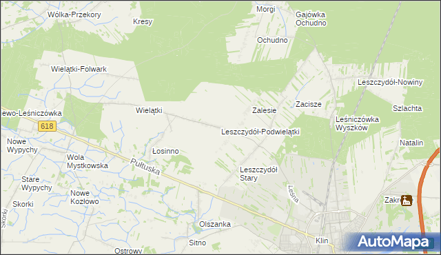 mapa Leszczydół-Podwielątki, Leszczydół-Podwielątki na mapie Targeo