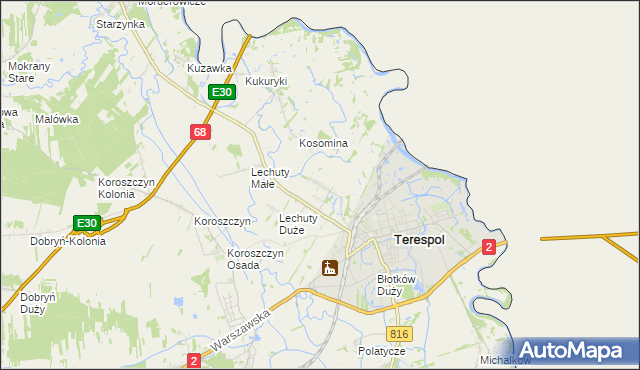 mapa Łobaczew Mały, Łobaczew Mały na mapie Targeo