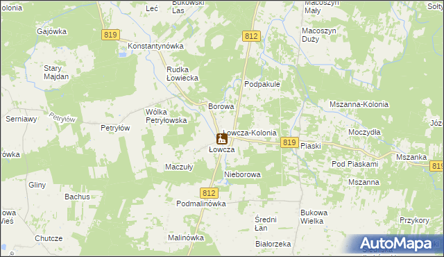 mapa Łowcza-Kolonia, Łowcza-Kolonia na mapie Targeo