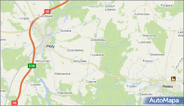 mapa Łowiska, Łowiska na mapie Targeo