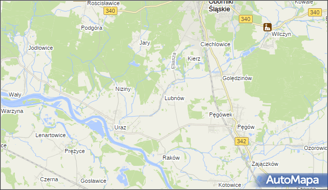 mapa Lubnów gmina Oborniki Śląskie, Lubnów gmina Oborniki Śląskie na mapie Targeo