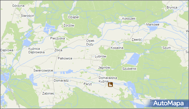 mapa Lubnów gmina Pokój, Lubnów gmina Pokój na mapie Targeo