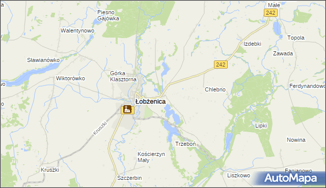 mapa Luchowo gmina Łobżenica, Luchowo gmina Łobżenica na mapie Targeo