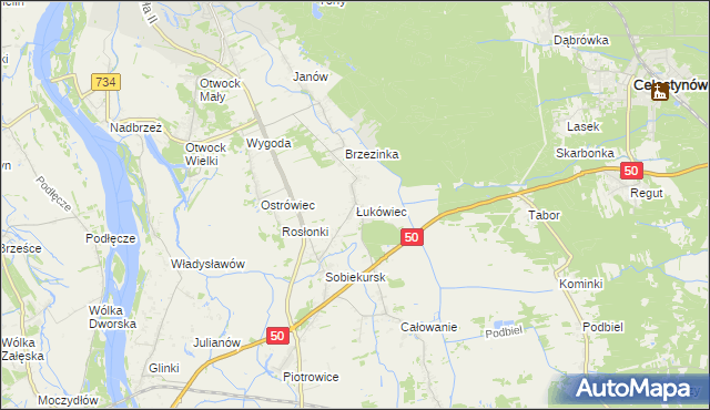 mapa Łukówiec gmina Karczew, Łukówiec gmina Karczew na mapie Targeo