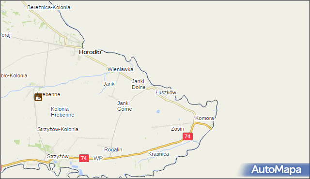 mapa Łuszków, Łuszków na mapie Targeo