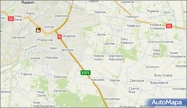 mapa Maków Nowy, Maków Nowy na mapie Targeo