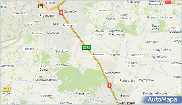 mapa Makowiec, Makowiec na mapie Targeo