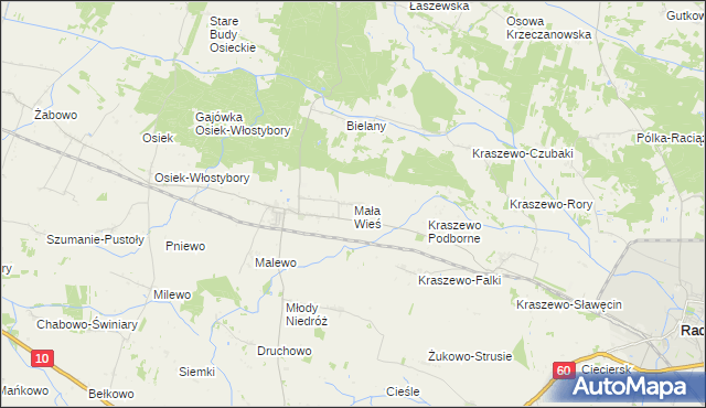 mapa Mała Wieś gmina Raciąż, Mała Wieś gmina Raciąż na mapie Targeo